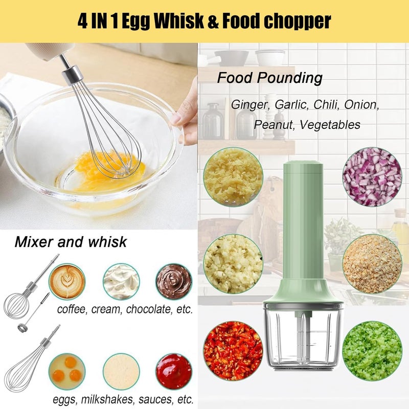PowCube Handheld Frother,Coffee Stirrers Electric,Drink Frother Rechargeable Milk Frother, Handheld Milk Frother,Drink Mixer,Hand Mixer,Food Processor and Small Whisk,4-Speed,10Oz - Image 3